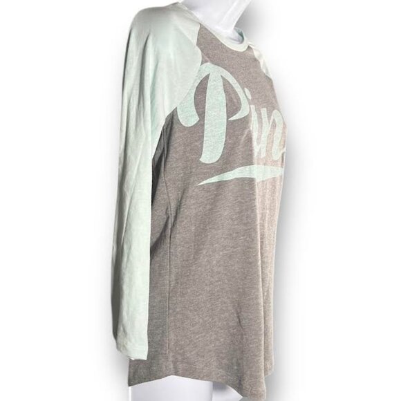 Victoria's Secret PINK T-Shirt Women's XS Mint Green/Gray Raglan Sleeve … - Picture 6 of 13